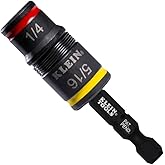 Klein Tools 32931 3-in-1 SAE Impact Socket Set, 1 Flip Socket with 1/4 and 5/16 Nut Driver Sizes and 1/4-Inch Bit Holder, Imp