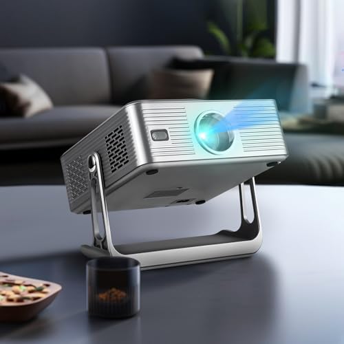 Sosoport Proyector Inteligente Portátil Full HD 1080P con WiFi 6 y Bluetooth, Mini Proyector Android 13 con Autoenfoque y Corrección Keystone, Soporte Giratorio, Ideal para Cine en Casa y Camping