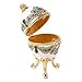 Apropos Hand- Painted Classic Vintage Style Faberge Egg with Rich Enamel and Sparkling Rhinestones Jewelry Trinket Box (Royal White)