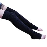 AutumnFall® Women's Extra Long Ribbed Leg Warmers (Black)