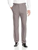 Haggar Men's Cool 18 Pro Classic Fit Flat Front Expandable Waist Pant, Heather Grey, 36Wx30L