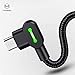 Mirco USB 90 Degree Right Angle Elbow Design Game LED Nylon Braided Sync Charge USB Data 6FT/1.8M Cable Compatible Samsung Galaxy S7/S7 Edge, Nexus, Motorola, and More