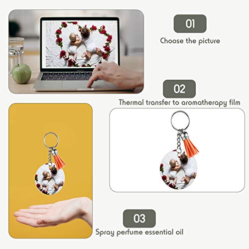 300 Pieces Sublimation Blanks Keychains with Suede Leather Tassel Air
