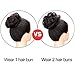 AISI QUEENS 100% Human Hair Bun Extensions 2PCS Curly Wavy Messy Bun Hair Extension Scrunchies Elegant Chignons Wedding Hair Piece for Women and Kids(Color:Natural color)