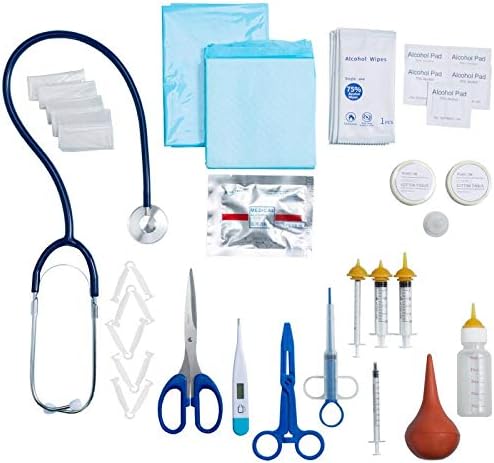 GSSFASHION Puppy Kitten Whelping Kit, Whelping Kit with Feeding Nipple Bottle Scissors Cord Clamps Aspirator etc Full kit - Image 4