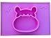 Silicone placemat and baby plate tray for infants toddlers and kids - these portable hippo happy mats one piece bowl suctions and fits to most tables highchair non slip baby feeding FDA Approved