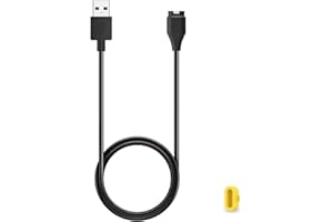 Emilydeals Charger for Garmin Fenix 8 7 7X 7S 6 6X 6S Pro 5 5X 5S, Replacement USB Charging Cable with Yellow Charger Port Dust Plug Protector for Garmin Watch (1)