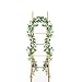 2 Pack Artificial Greenery Garland, Fake Vines - 6FT Faux Green Garland with White Flowers and 5.6FT Artificial Ivy Green Leaves Garland, Decorative Vines Table Runner Garland