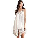 Tenworld Women Irregular Hem Mini Dress Thin Backless Lace Chiffon Party Dress