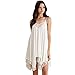 Tenworld Women Irregular Hem Mini Dress Thin Backless Lace Chiffon Party Dress