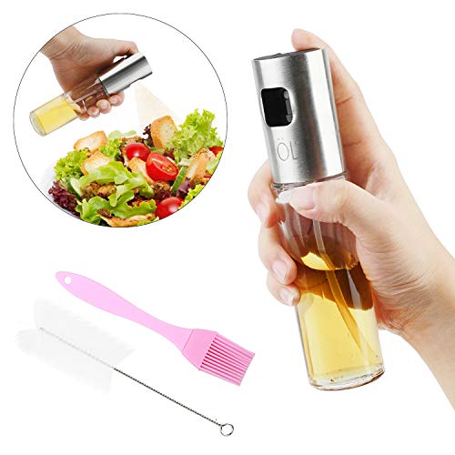 Olive Oil Sprayer, Suzzam Oil Sprayer for Cooking Food-grade Glass Oil Spray Bottle Oil Misters Vinegar Bottle Oil Dispenser for Cooking Salad BBQ Kitchen Baking Roasting