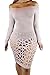 Pretid Women Off Shoulder Burning Hole Hollow Out Flowers Bandage Dress