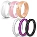 Rinfit Silicone Wedding Ring Sets - Soft, Stackable & Thin Silicone Rings for Her - Womens Rubber Wedding Rings - SetL, Size 8