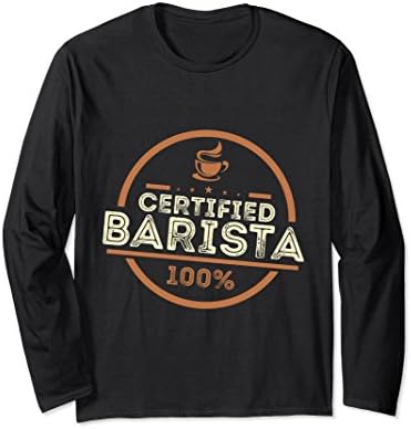 Unisex 100% Certified Barista Funny T-Shirt Coffee Lover Gift Large Black