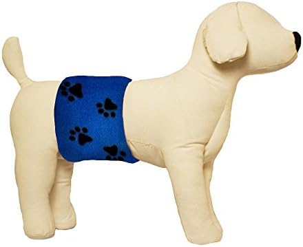 Belly Band for Male Dog Training and Incontinence (Blue Paw Print) (X-Small: 11"-13")