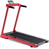 Goplus 2.25 HP Folding Treadmill Electric Cardio Fitness Jogging Running Machine Portable Motorized Power Slim Treadmill with Sports App and LED Display (Red)