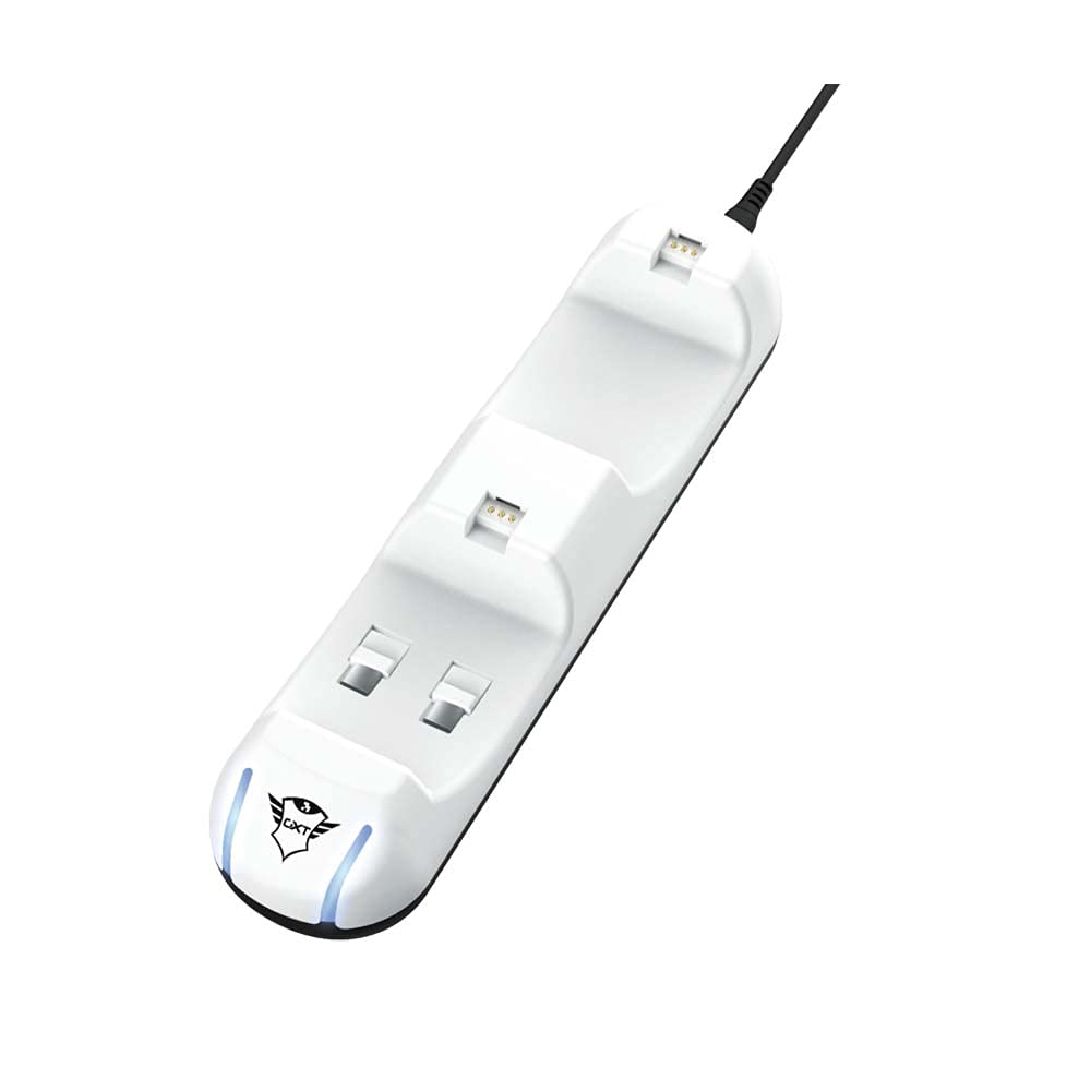 Trust Gaming GXT 251 Duo Charging Station for PS5 Controllers, DualSense Charging Dock, USB Powered, Twin Docking Station, PlayStation 5 Accessories Controller Charger - White