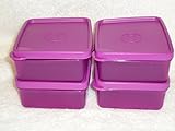 Tupperware Square Away Mini Snack Set 4pc in Purple