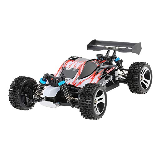 Fullfun 1:18 4WD 50km/h High Speed Off-Road Car Radio Fast 2.4G RC Racing Car Remote Control Wltoys A959 Toy Gift (Red)