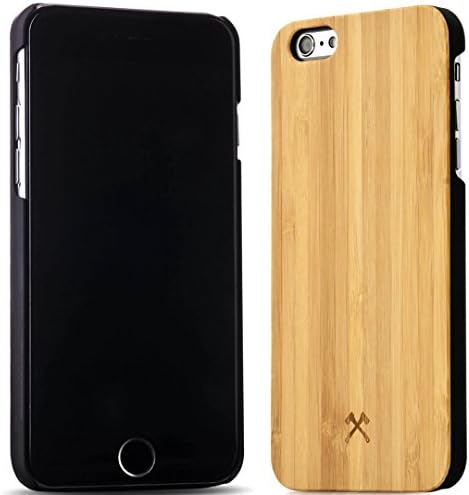 Woodcessories - Case Compatible with iPhone 6 Plus/ 6s Plus of Real Wood, EcoCase Classic (Bamboo/Black)