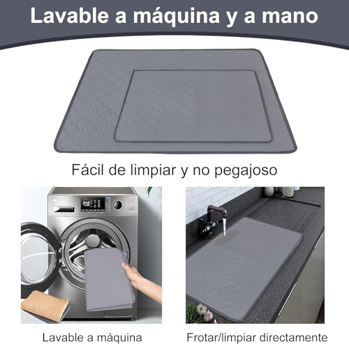 2 PCS Almohadillas Lavables para Perros, Impermeable Almohadilla de Entrenamiento,Tapetes Reutilizable de Entrenamiento para Perros, Almohadilla con Antideslizante Inferior para Perro Gatos (50X70CM)