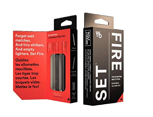 WOLF GRIZZLY Fire Set | Portable, Premium Camp Fire Starter (Ferro Rod and Striker)
