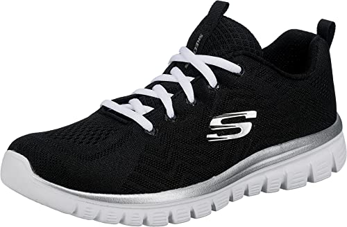 Graceful Get Connected Regular, Zapatillas Mujer, Black Mesh White Trim, 38 EU