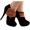 SHOW-STORY-Sexy-Black-Brown-Flower-Zip-Platform-Stiletto-Ankle-Boot-BootieLF30310