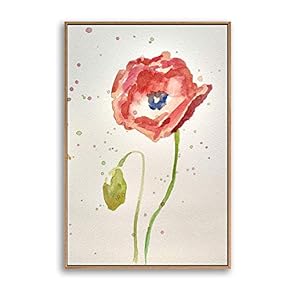 Framed Canvas Home Artwork Decoration Watercolor Painting Canvas Wall Art for Living Room, Bedroom - 16x24 inches