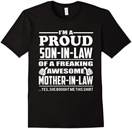 Men's Proud Son in Law of AAwesomee Mother in Law T-Shirt XL Black