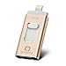 Universal 32GB Flash Drive,QARFEE 3in1+1 Pen Drive USB (Type-c) Memory Stick External Storage Flash Drive U Disk Compatible for iPhone,iPad,iPod,Mac,iOS/Android Cell Phone and PC,Gold