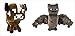 Official Minecraft Overworld 7" Plush SET of 2: Baby Cow and Bat