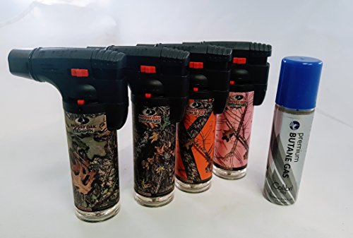 Eagle Mossy Oak 4in Torch Lighter Pack of 4 with FREE LAL butane can