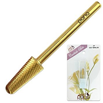 PANA 3/32" Shank Size Professional - Gold Safety Carbide Bit Extra Fine Grit - Nail Drill Bit for Dremel Machine