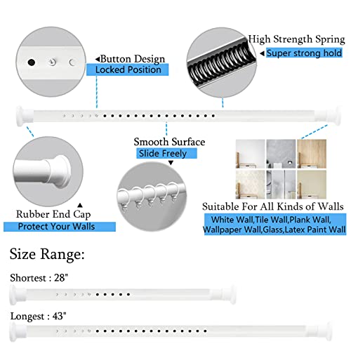 Room Divider Tension Curtain Rod, 2843" Spring Tension Rods, Rust