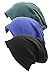 RRiody 3 Pack Unisex Indoors Cotton Stretch Beanie Hat- Soft Sleep Cap for Hairloss, Cancer, Chemo (3 Colors-1)