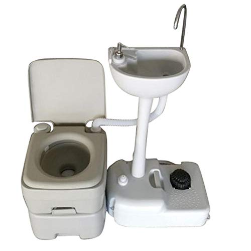 Dalilylime Outdoor Removable Wash Basin Sink with Faucet Portable Toilet Flush Wastewater Recycled Perfect for Outdoor Events, Gatherings, Worksite Camping