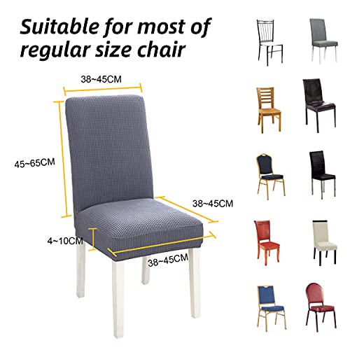 Dining Room Chair Covers, Removable Stretch Dinning Kitchen Chairs Slip Cover Parson Slipcovers for Home, Hotel, Banquet, Ceremony | Gray