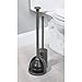 mDesign Hidden Plunger and Brush Set for Toilet Bowl - Combo with Holder Caddy - Modern Toilet Brush and Plunger Set - Aura Collection - Charcoal Gray