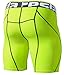 TSLA Men's Athletic Compression Shorts, Sports Performance Active Cool Dry Running Tights, Zero Shorts Neon Yellow, Medium