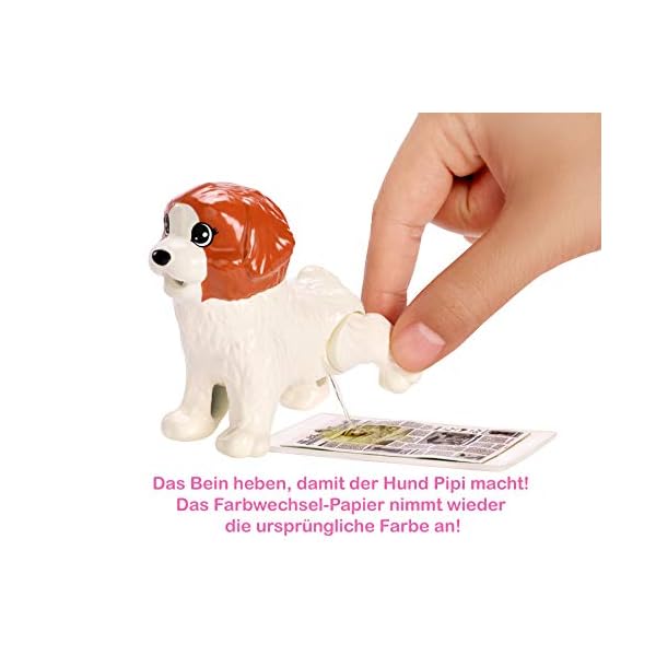 Barbie FXH08 - Hundesitterin, blond, Spielset mit 4 Hunden, mit einem Häufchen machenden und einem PIPI machenden Hund, mit Farbwechsel-Papier +mehr, Geschenk für Kinder im Alter von 3 bis 7 Jahren – Bild 5