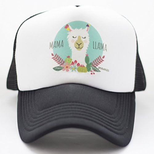 Black Mama Llama Adult Womens Trucker Snapback Hat by JP DOoDLES