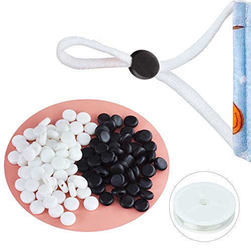 PHLSTYLE Cord Locks Silicone Elastic Cord Lock with Beading Line