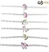 Monqiqi 48 Pack Unicorn Bracelets Party Wristbands for Birthday Party Favor Supplies (Glow Unicorn Bracelets)
