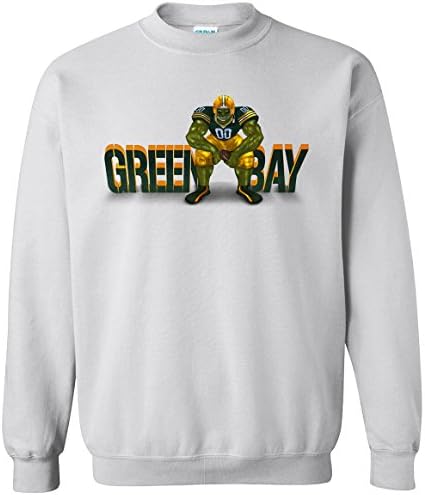 Amnesty Sports Spring Sweatshirts (Green Bay Football (White), X-Large)