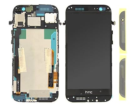Handyteile24 ? HTC One M8 LCD Display Anzeige Bildschirm Digitizer Touch Glas Touchscreen Rahmen Grau