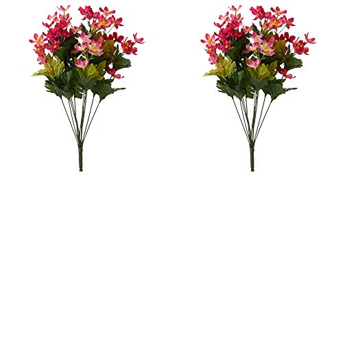 Pink Poly Silk Cosmos Floral Bushes | 2 Bushes | for Indoor Decor