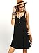 Romwe Women's Sleeveless Summer Swing Tank Sundress Black M