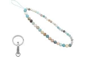 C&L Accessories Beaded Phone Charm Cell Phone Lanyard Wrist Strap Handmade Natural Gemstone