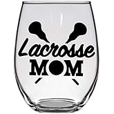 Lacrosse Mom - Premium 21oz Stemless Wine Glass